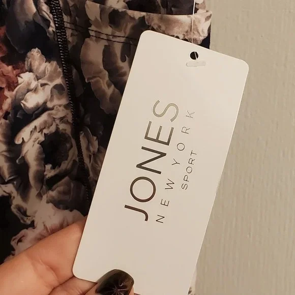 Jones New York Sport Floral Leggings Womens 2X Plus Size High Waist Pockets New - Picture 5 of 6
